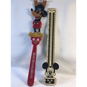2 Vintage Walt Disney World Mickey Mouse Souvenir Back Scratcher & Ruler/Math